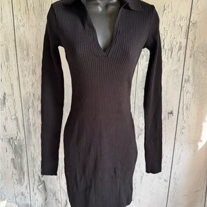 Cotton Citizen Black Ribbed Dress